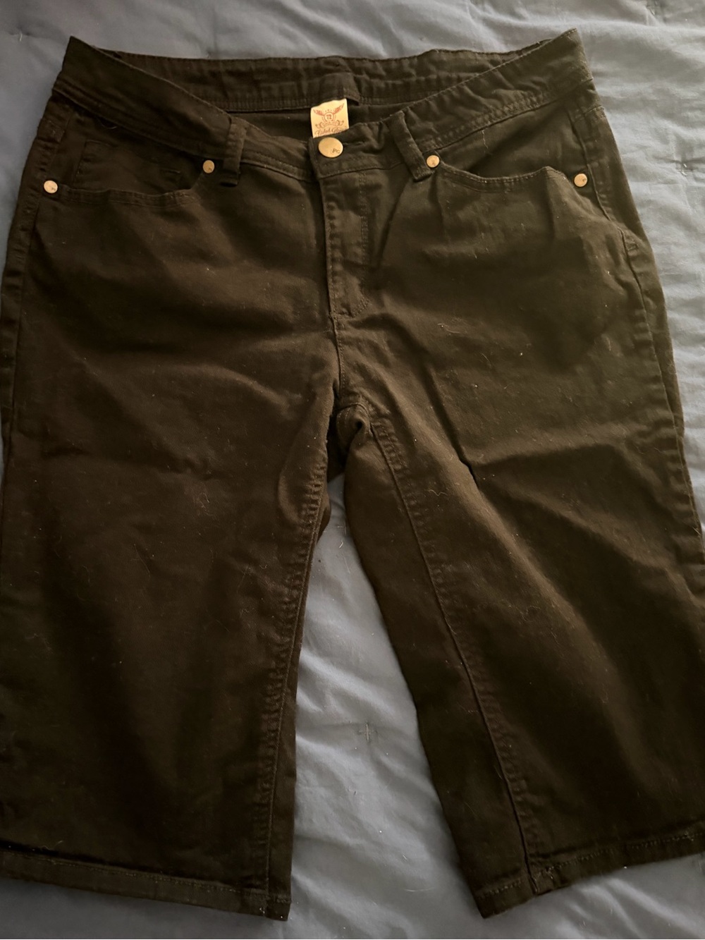 Faded Glory Black Stretch Bermuda Shorts